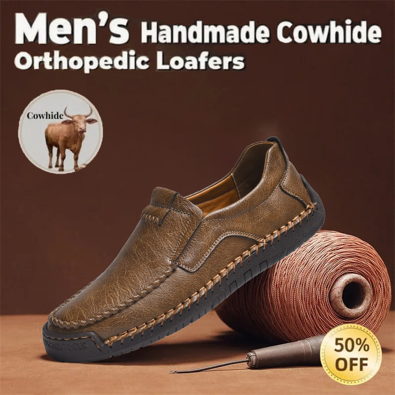 🔥On This Week Sale 50% Off🔥Men's handcrafted genuine leather orthopedic loafers with arch support