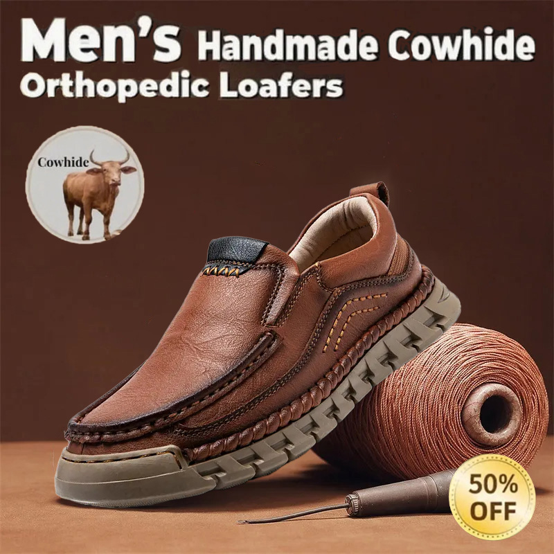 ⏰Limited Time Sale 50% OFF-MEN'S ORTHOPEDIC COMFORTABLE GENUINE LEATHER SLIP ON WALKING SHOES