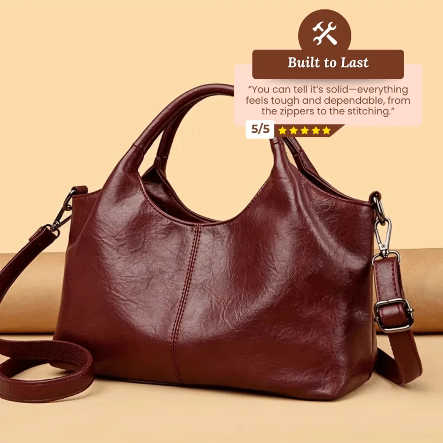 Crescent-Shaped Soft Leather Elegant Commuter Shoulder Bag