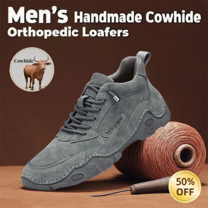 🔥Hot-selling-Men's non-slip genuine leather orthopedic shoes with arch support