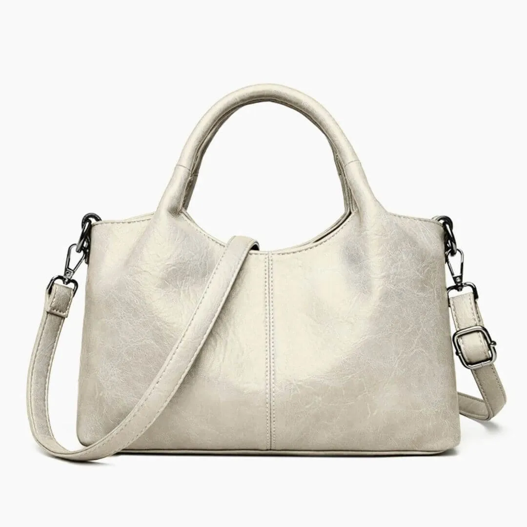 Crescent-Shaped Soft Leather Elegant Commuter Shoulder Bag