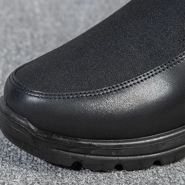 Men's Winter Fleece Waterproof Warm Non-Slip Orthopedic Shoes Snow Ankle Boots (Medical Certification)