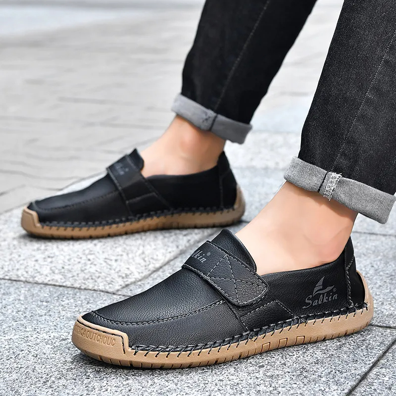 🔥 Men's slip-on walking shoes 👞 Easy to put on and take off, hand-sewn ✅ Non-slip, wear 24 hours a day, comfortable walking 🔥 Men's slip-on walking shoes 👞 Easy to put on and take off, hand-sewn ✅ Non-slip, wear 24 hours a day, comfortable walking 🔥