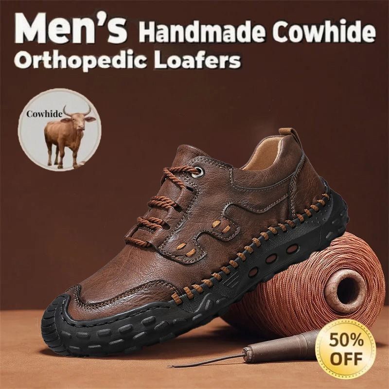 🔥Today 70% off🔥Men's handmade non-slip genuine leather orthopedic loafers