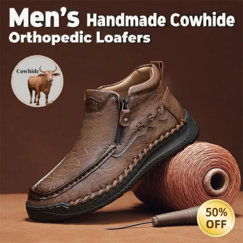 ⏰Last Day! 50% OFF 🔥Men's Handmade Genuine Leather Orthopedic Boots