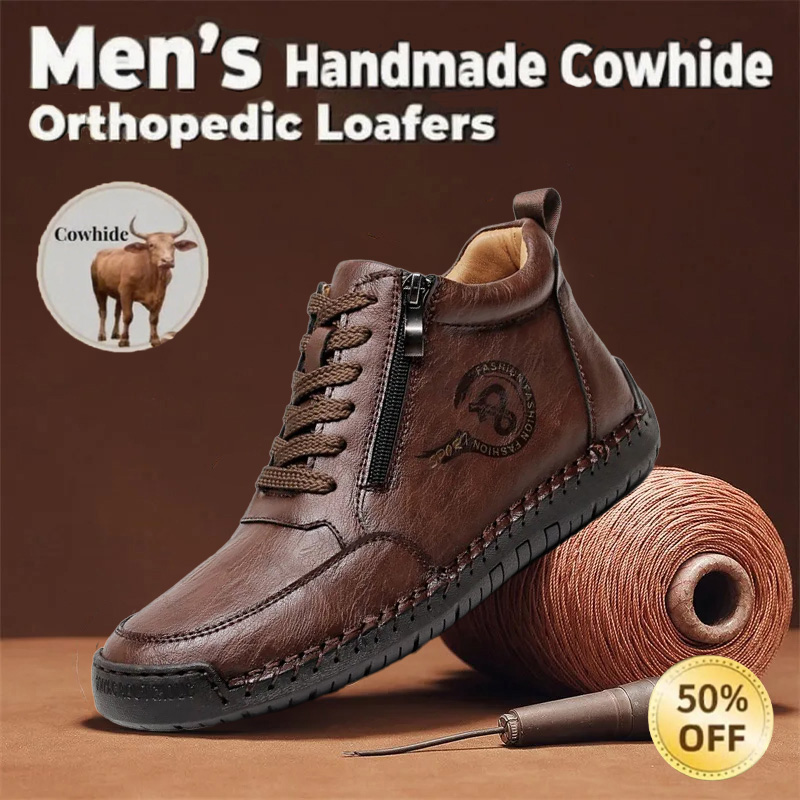 🔥Today 50% off🔥Men's handmade genuine leather British style orthopedic shoes