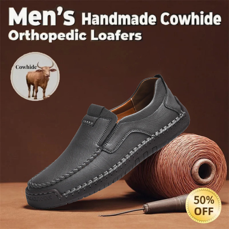 🔥On This Week Sale 50% Off🔥Men's handcrafted genuine leather orthopedic loafers with arch support