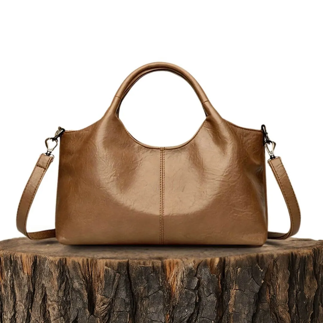 Crescent-Shaped Soft Leather Elegant Commuter Shoulder Bag