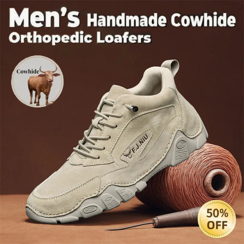 🔥Hot-selling-Men's non-slip genuine leather orthopedic shoes with arch support
