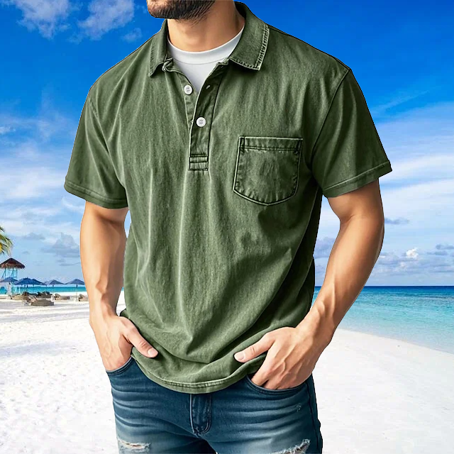 Men's Modern Minimalist Casual Turn-Down Collar Polo Shirt