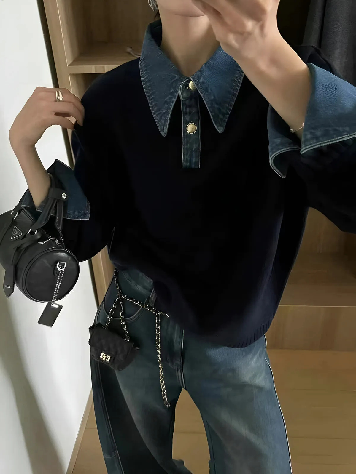 Women's Panel Lapel Sweater