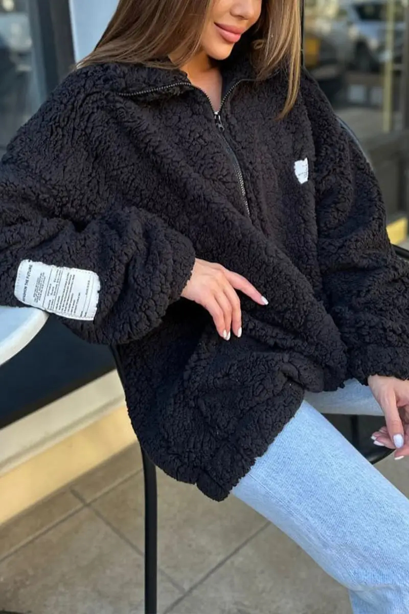 Women's Casual Solid Color Lambswool Coat