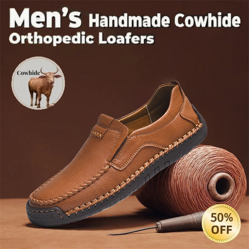 🔥On This Week Sale 50% Off🔥Men's handcrafted genuine leather orthopedic loafers with arch support