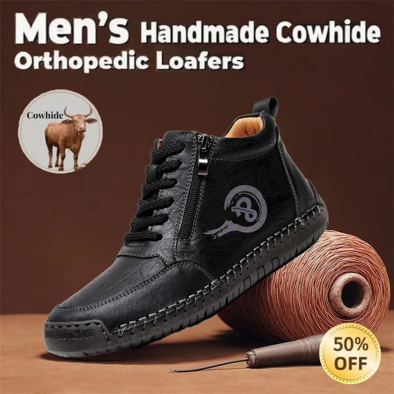 🔥Today 50% off🔥Men's handmade genuine leather British style orthopedic shoes