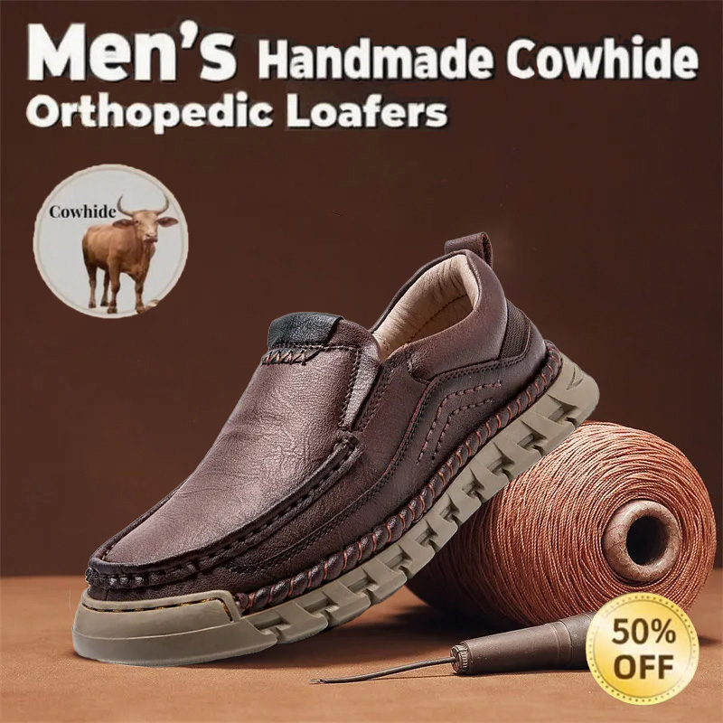 ⏰Limited Time Sale 50% OFF-MEN'S ORTHOPEDIC COMFORTABLE GENUINE LEATHER SLIP ON WALKING SHOES