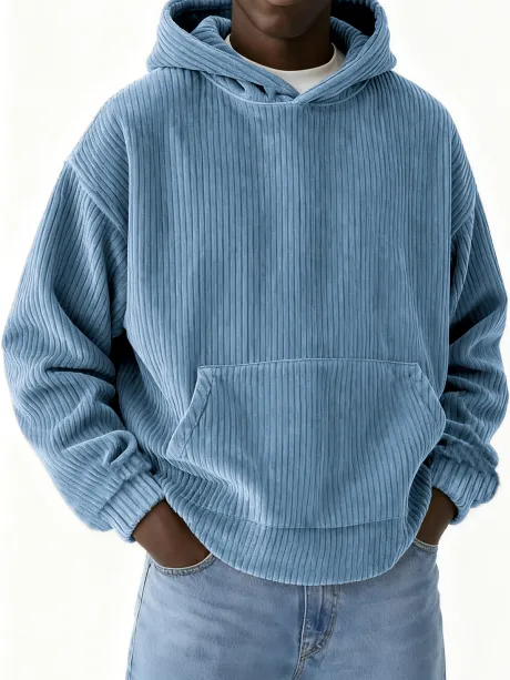 Men's Basic Casual Corduroy Hoodie
