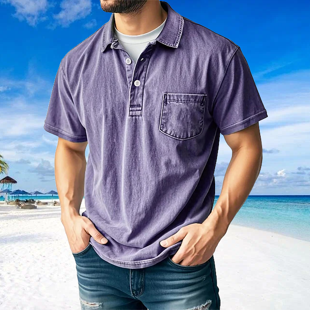 Men's Modern Minimalist Casual Turn-Down Collar Polo Shirt