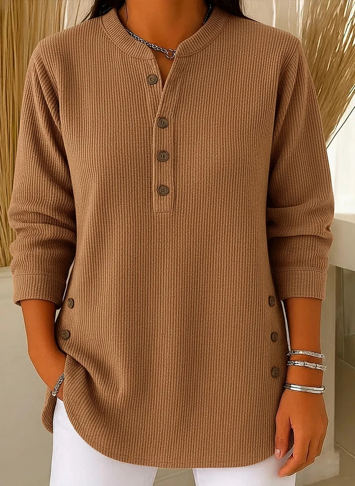 CLEARANCE SALE🔥 Women's Solid Color Crew Neck Long Sleeve Casual Loose Knit Pullover
