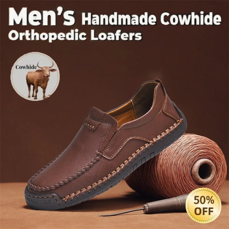 🔥On This Week Sale 50% Off🔥Men's handcrafted genuine leather orthopedic loafers with arch support