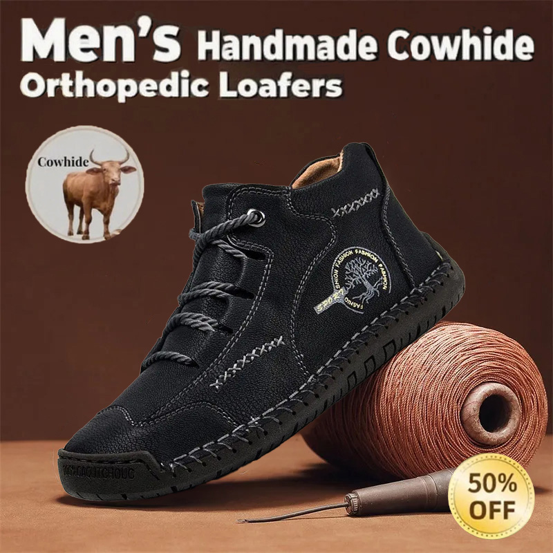 ⏰Limited Time Deal – 50% Off! Men's Vintage Hand - Stitched Comfortable Soft Leather Shoes
