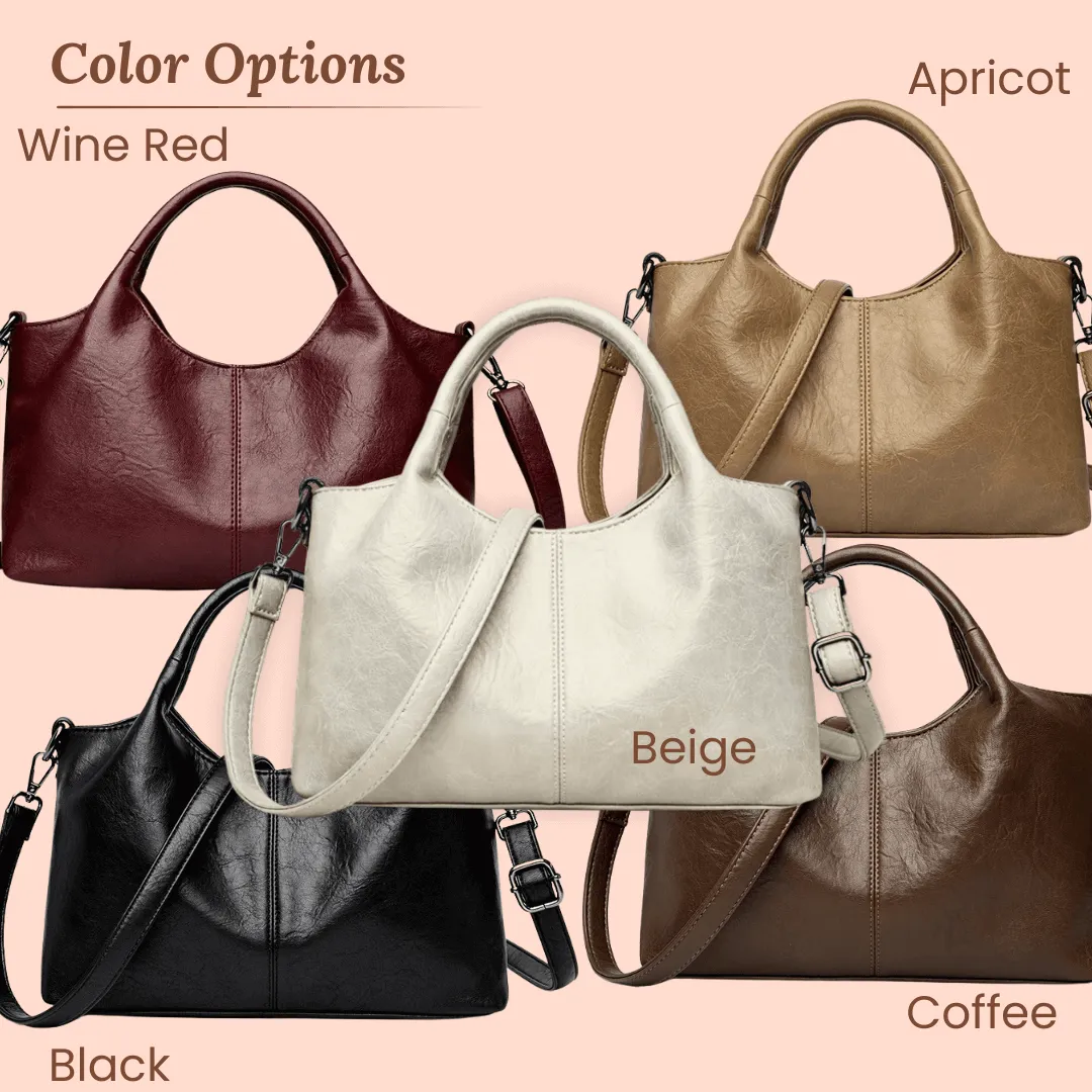 Crescent-Shaped Soft Leather Elegant Commuter Shoulder Bag