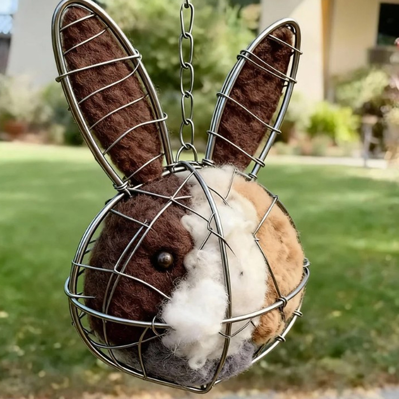 🕊️🏡Handmade Natural Alpaca Fiber Bird Nesting Heart❤️A Cozy Gift for Birds