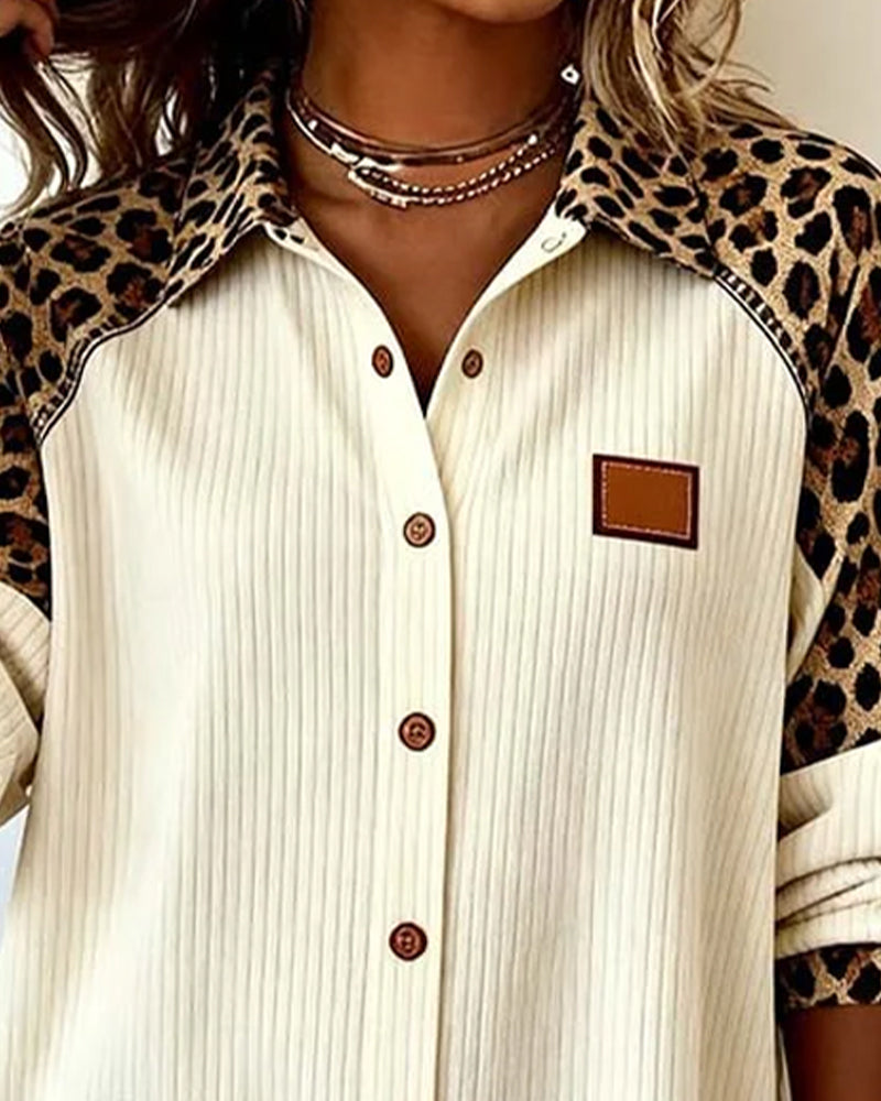 Bold Leopard Print Button-Down Shirt