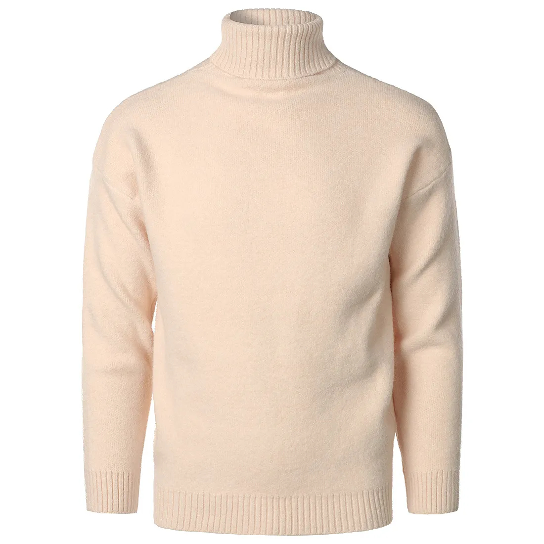Men's Solid Color High Collar Casual Loose Cashmere Sweater