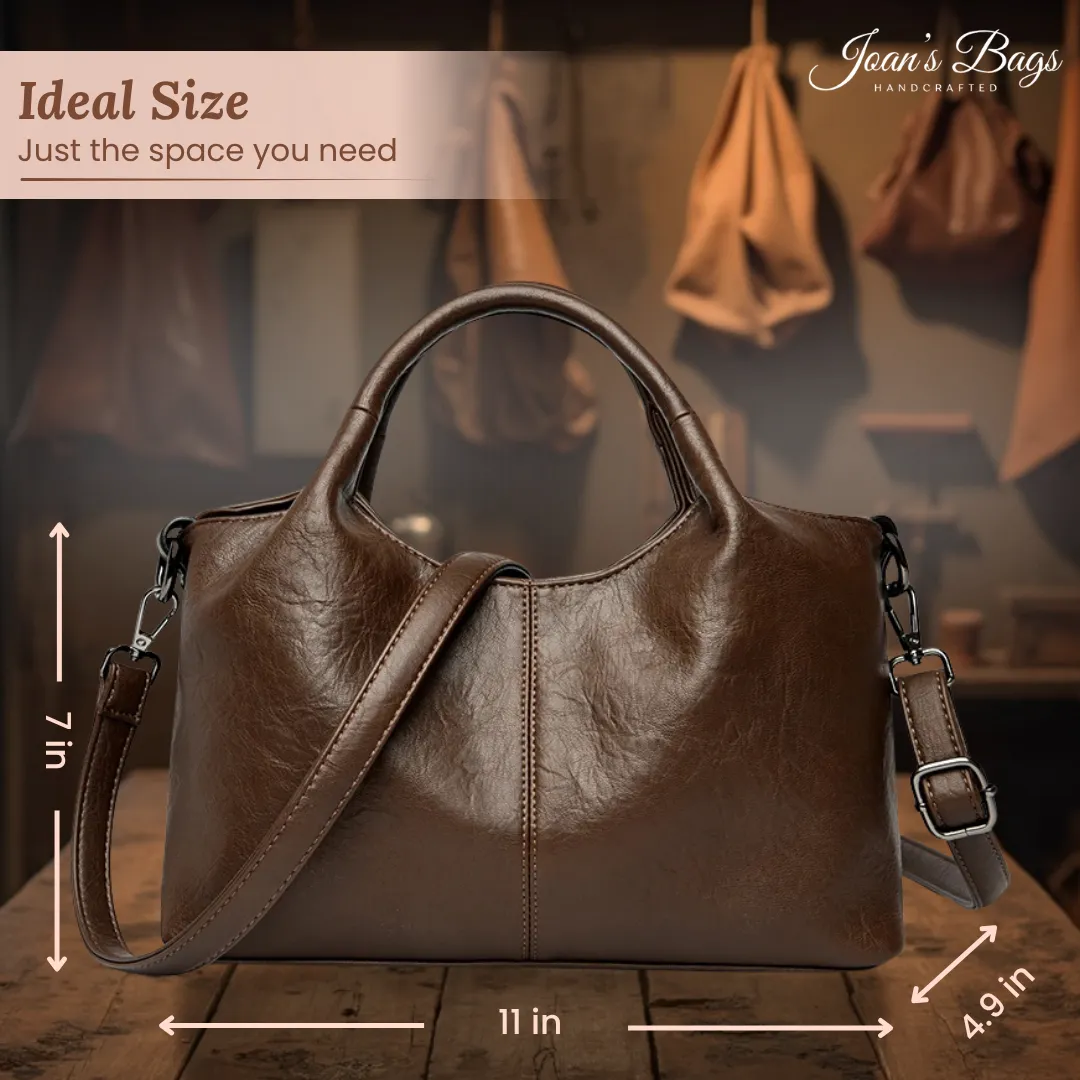 Crescent-Shaped Soft Leather Elegant Commuter Shoulder Bag