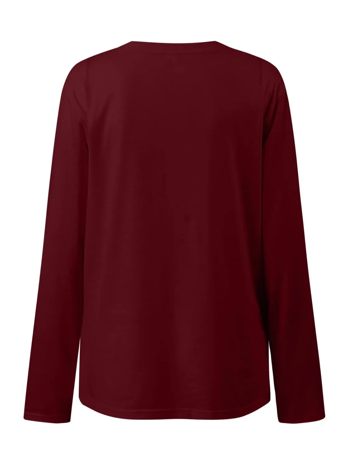 Women's Ruched Round Neck Long Sleeve T-Shirt