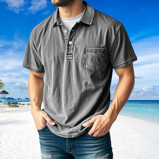 Men's Modern Minimalist Casual Turn-Down Collar Polo Shirt