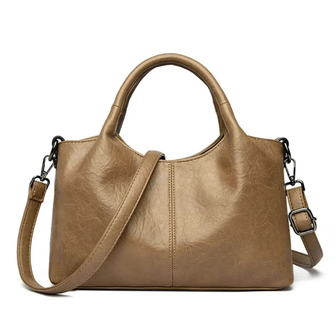 Crescent-Shaped Soft Leather Elegant Commuter Shoulder Bag