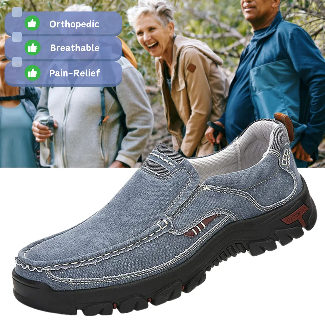 Mens Round Toe Canvas Slip-On Loafers antiskid Walking Casual Shoes