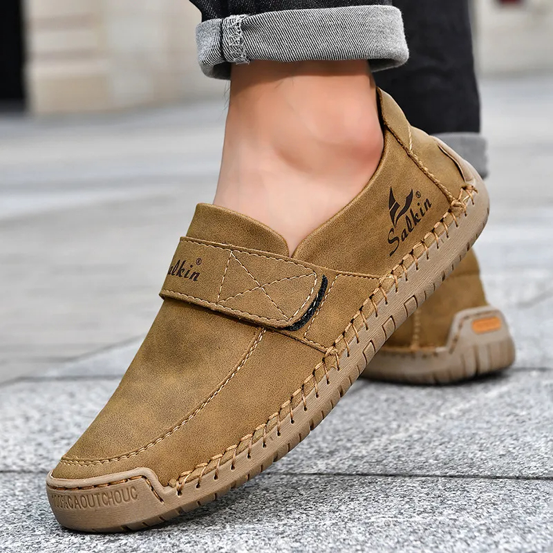 🔥 Men's slip-on walking shoes 👞 Easy to put on and take off, hand-sewn ✅ Non-slip, wear 24 hours a day, comfortable walking 🔥 Men's slip-on walking shoes 👞 Easy to put on and take off, hand-sewn ✅ Non-slip, wear 24 hours a day, comfortable walking 🔥