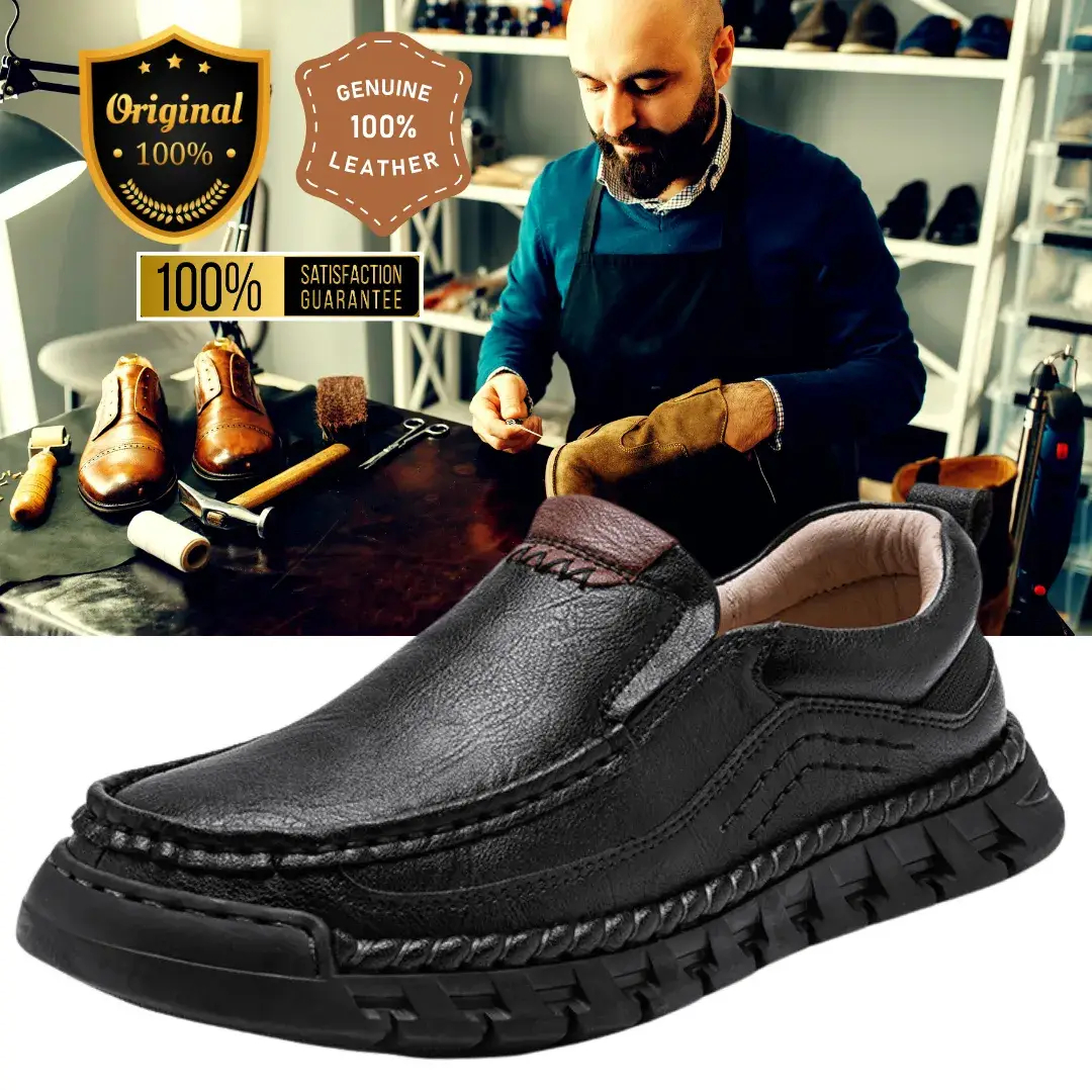⏰Limited Time Sale 50% OFF-MEN'S ORTHOPEDIC COMFORTABLE GENUINE LEATHER SLIP ON WALKING SHOES