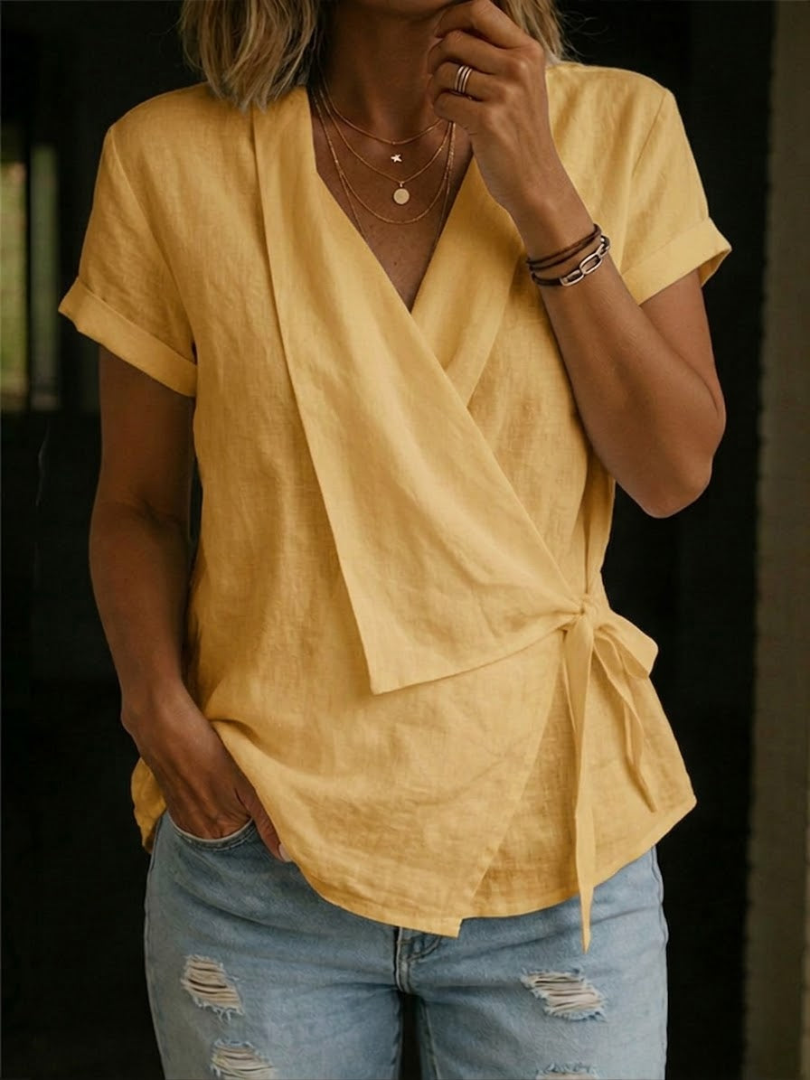 Women 's Casual Linen And Cotton Tops