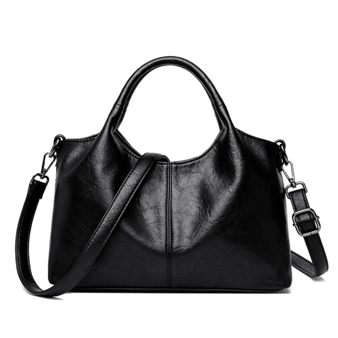 Crescent-Shaped Soft Leather Elegant Commuter Shoulder Bag