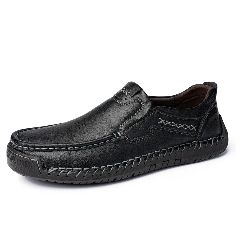 Men’s Premium Leather Loafers - Arch Support & Wide Fit Slip-On Shoes
