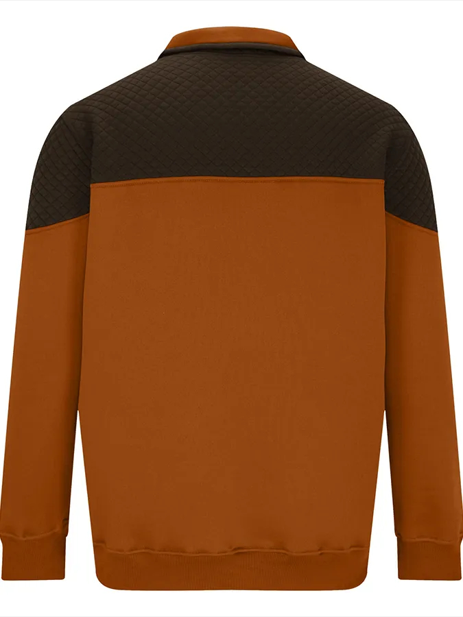 Men's Fashionable Color Block Half Zip Outdoor Casual Sweatshirt