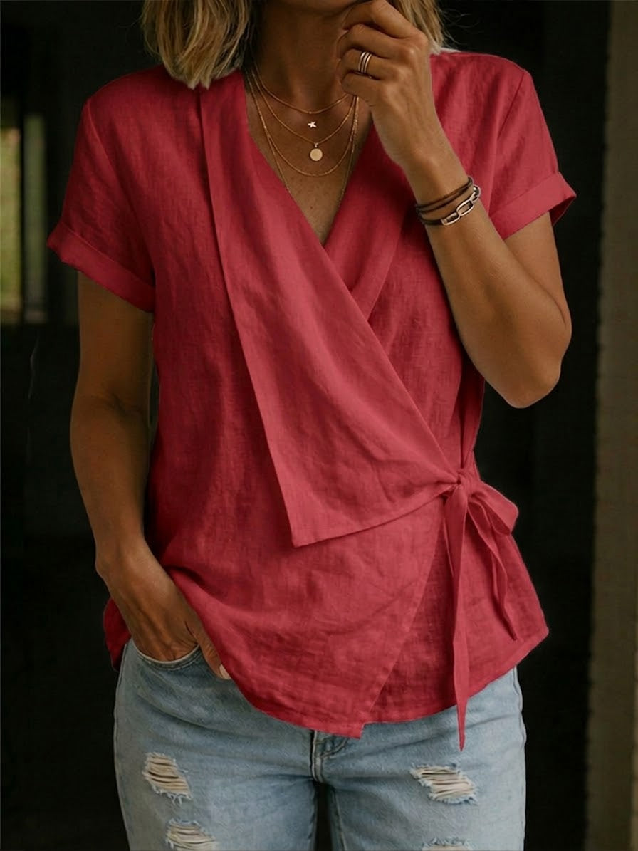 Women 's Casual Linen And Cotton Tops