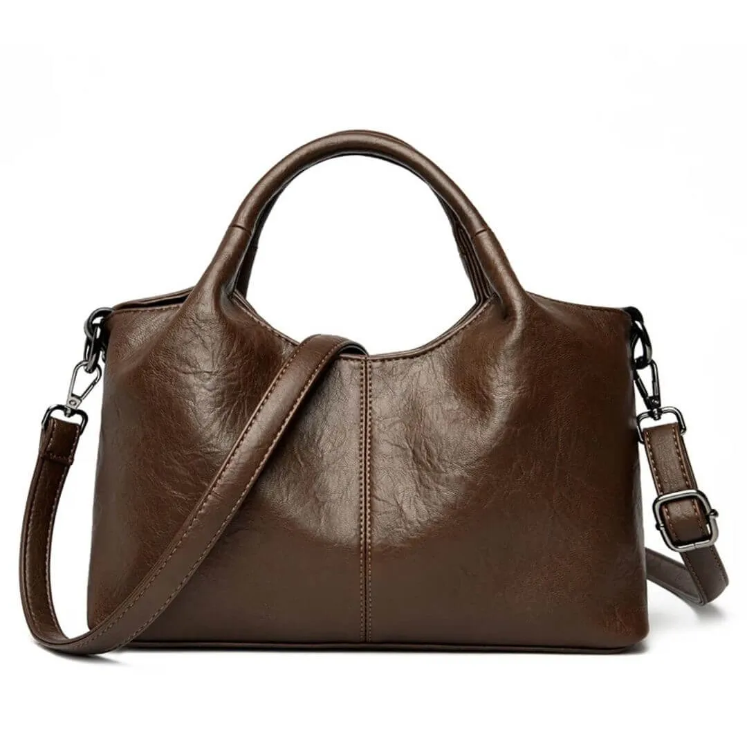 Crescent-Shaped Soft Leather Elegant Commuter Shoulder Bag