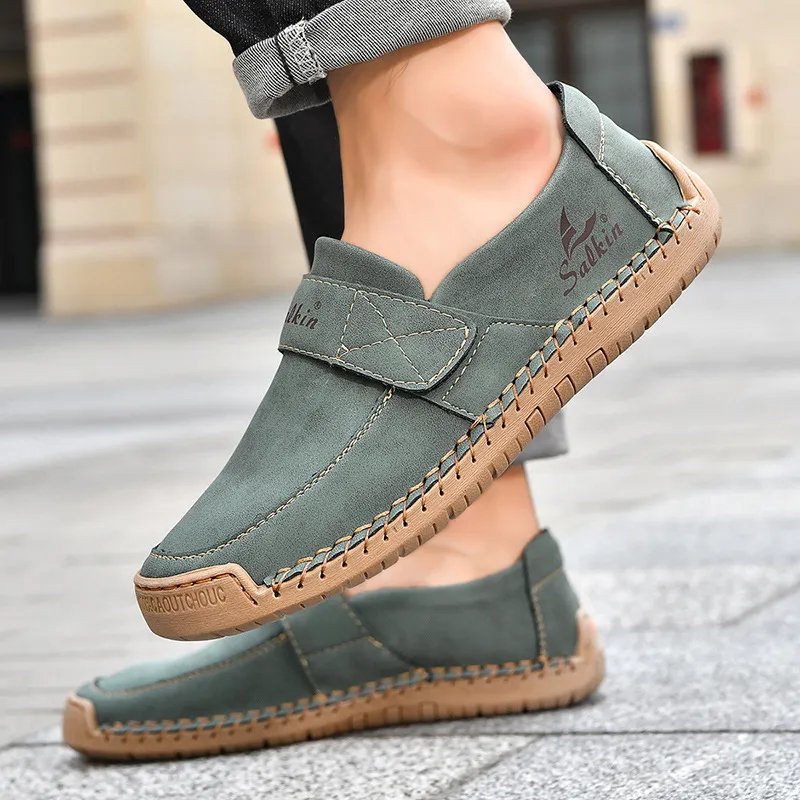 🔥 Men's slip-on walking shoes 👞 Easy to put on and take off, hand-sewn ✅ Non-slip, wear 24 hours a day, comfortable walking 🔥 Men's slip-on walking shoes 👞 Easy to put on and take off, hand-sewn ✅ Non-slip, wear 24 hours a day, comfortable walking 🔥