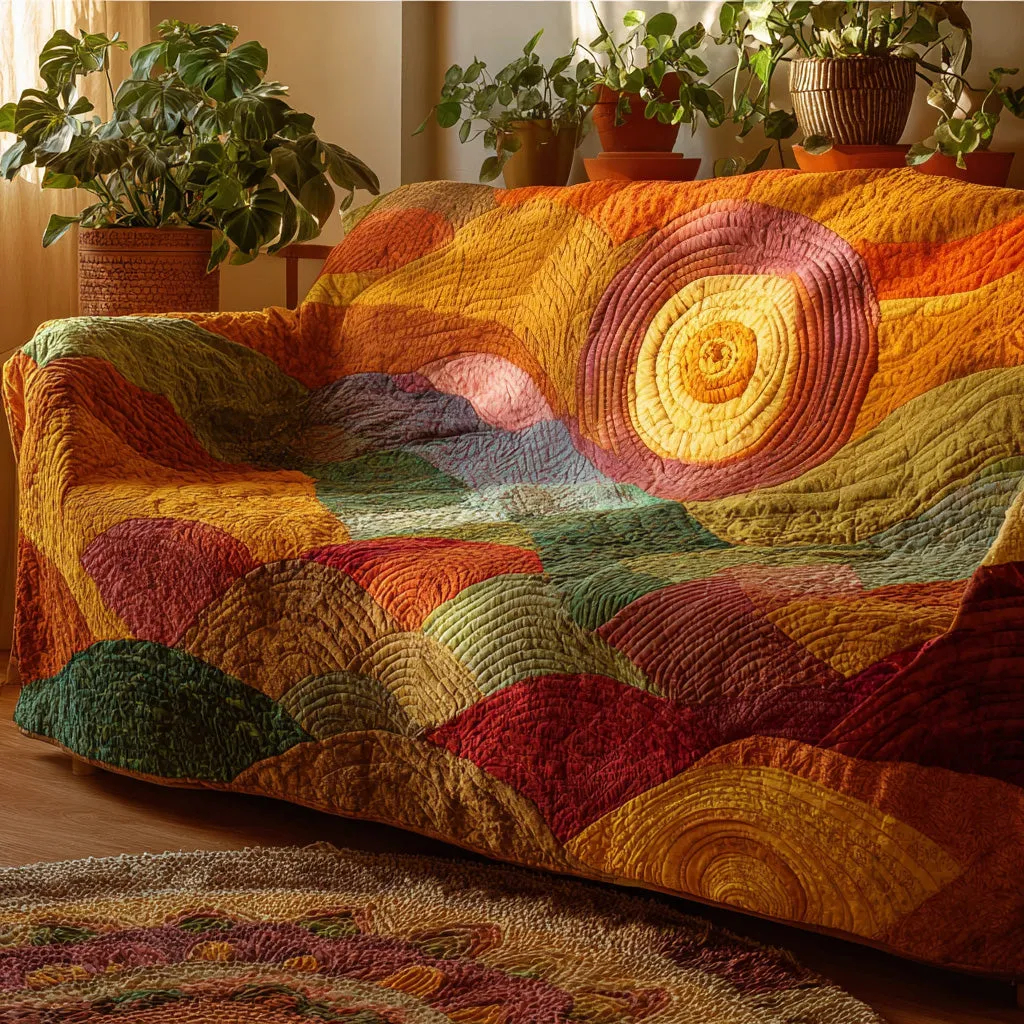 Exquisite quilted sofa cover