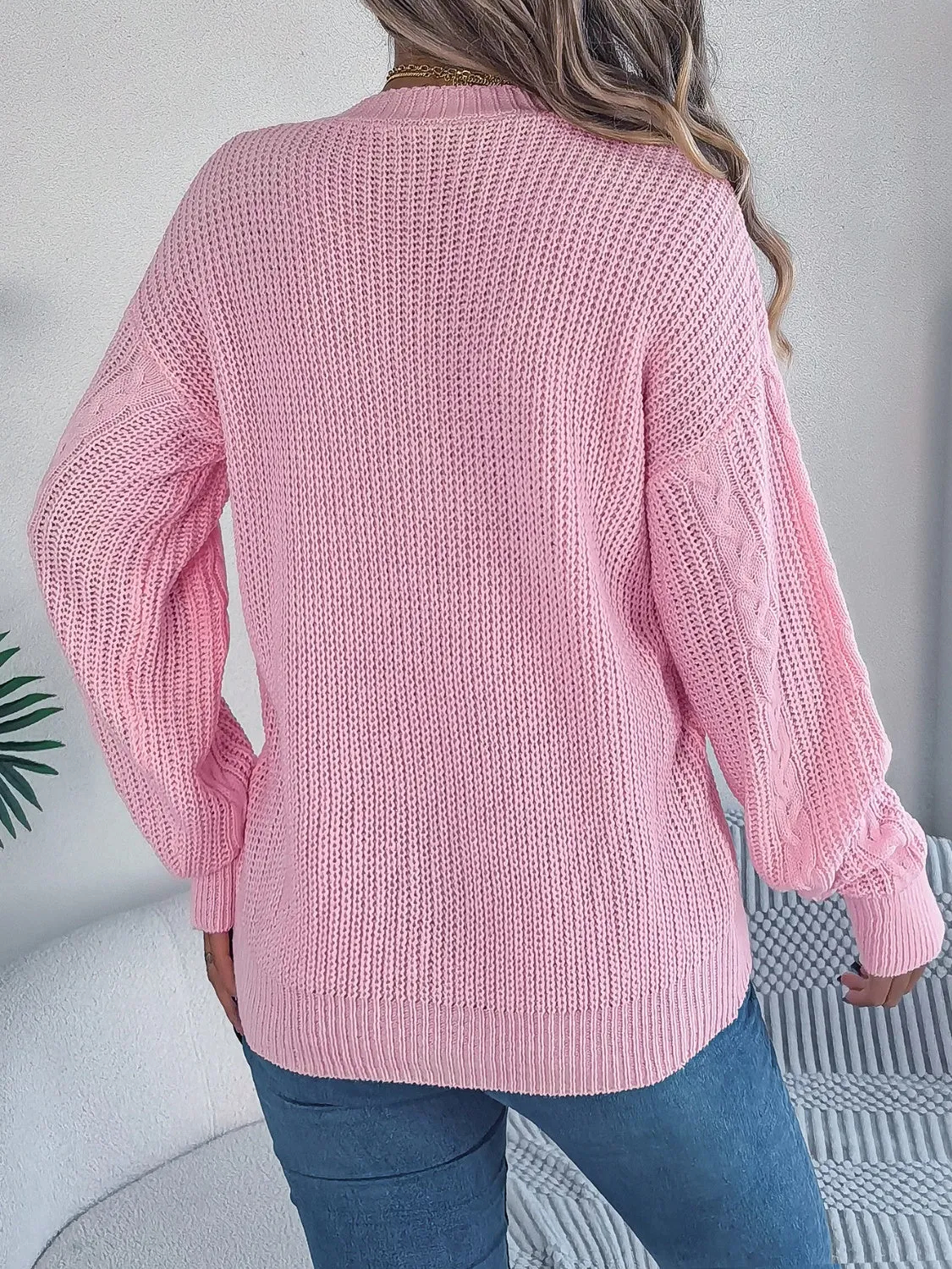 Women's Cable-Knit Long Sleeve Cardigan