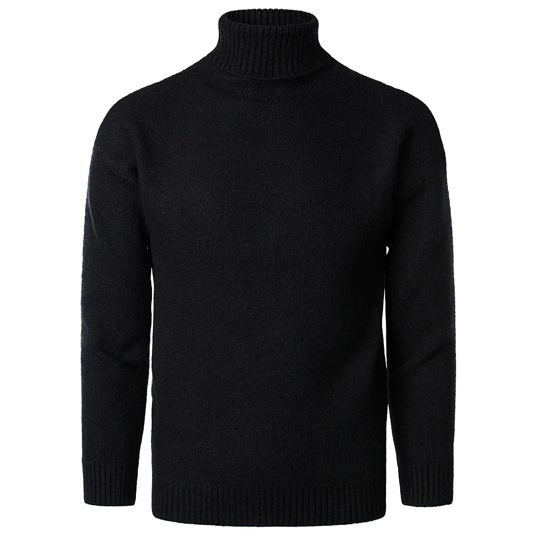 Men's Solid Color High Collar Casual Loose Cashmere Sweater