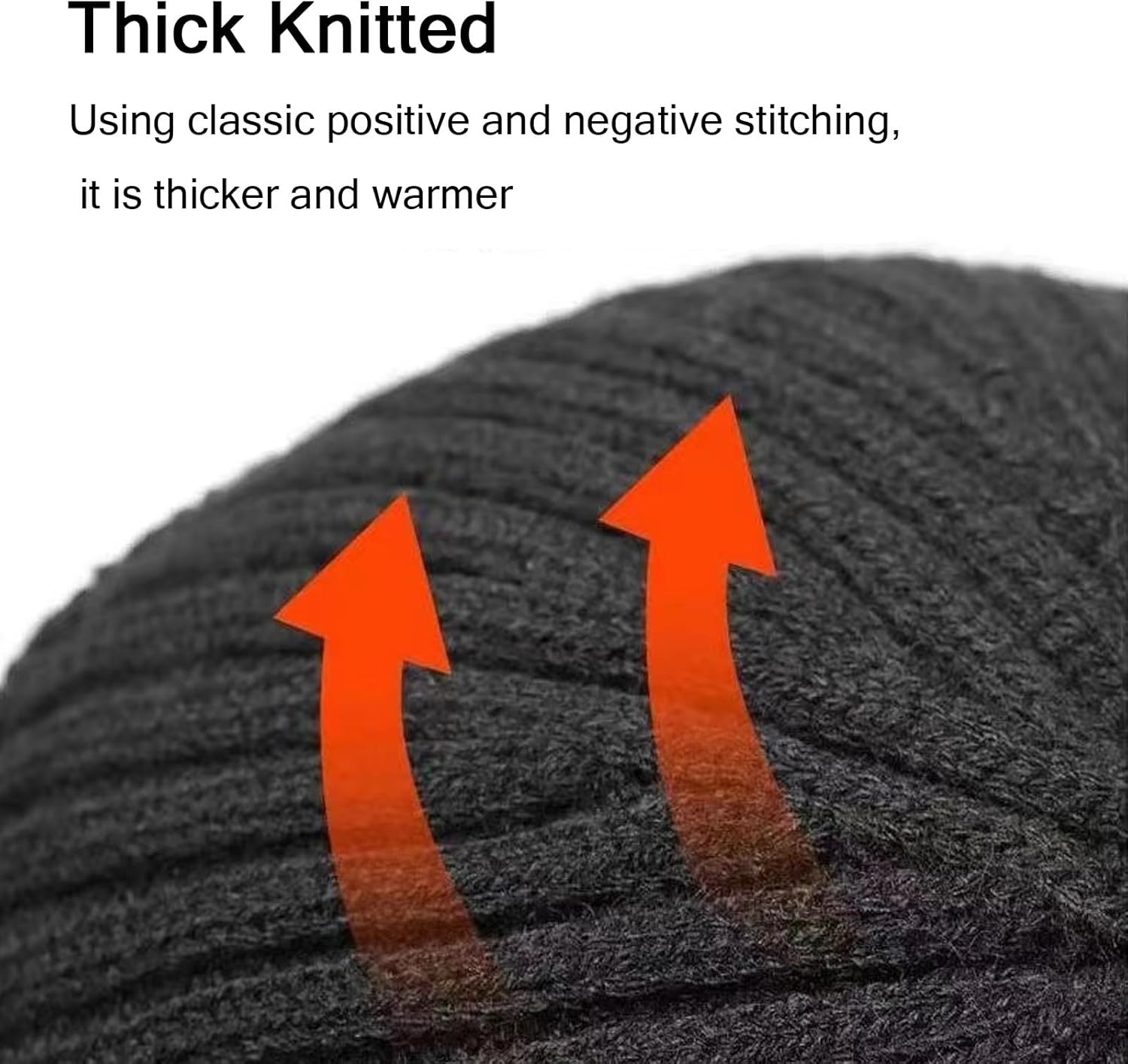 Winter Elastic Warm Hat, Men's Windproof Knitted Cap with Brim and Ear Flaps for Outdoor Riding