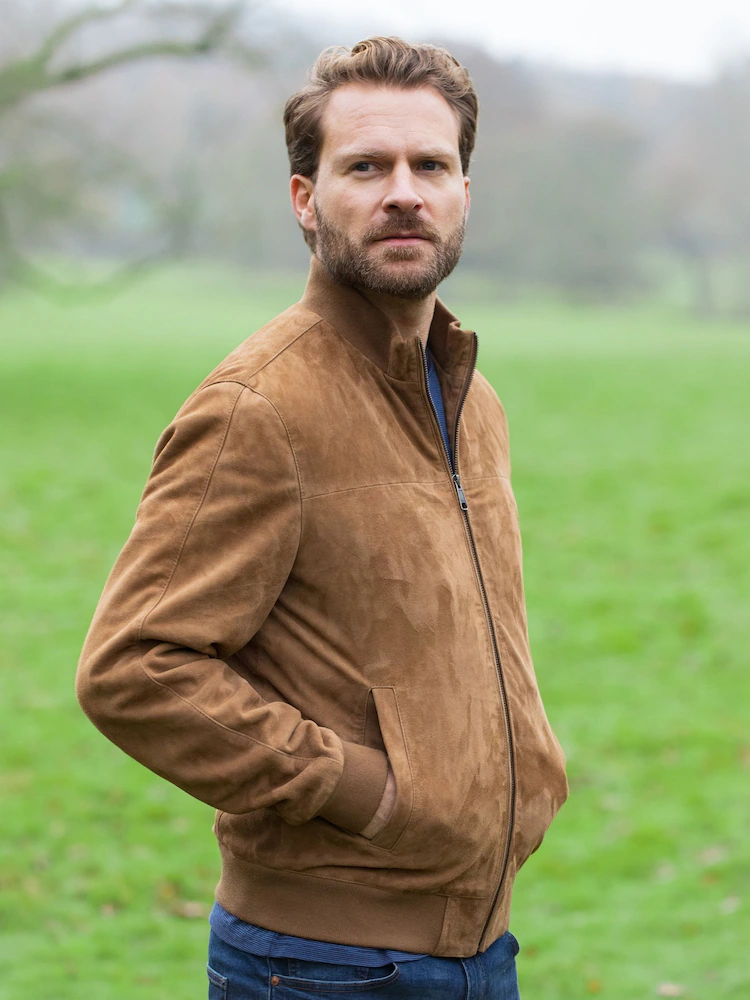 Premium Suede Bomber Jacket – Timeless Style