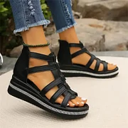 Women's wedge heel rhinestone platform orthotic sandals