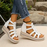 Women's wedge heel rhinestone platform orthotic sandals