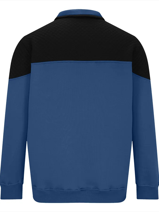 Men's Fashionable Color Block Half Zip Outdoor Casual Sweatshirt